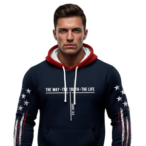 3D digital print men's corn-stitch hoodie in casual street style