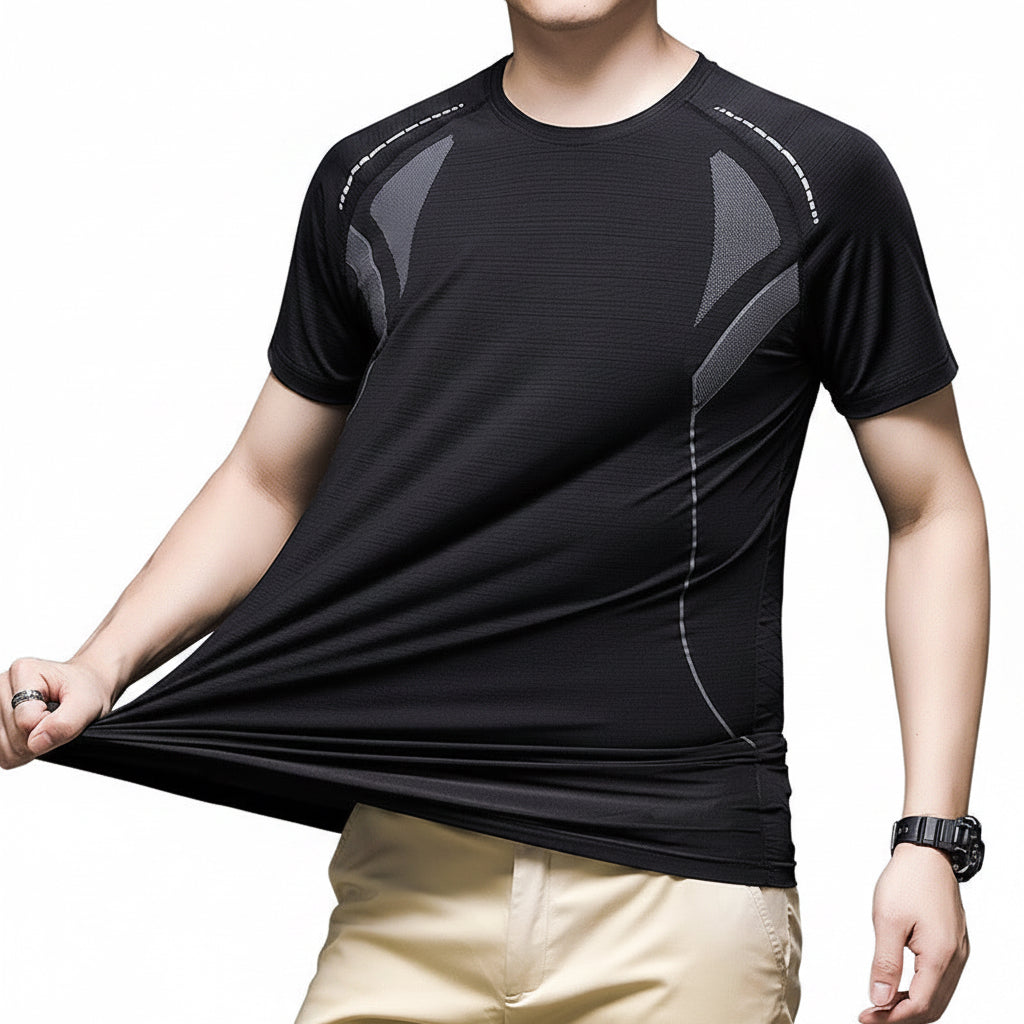 Men's ice-silk short-sleeve breathable summer T-shirt in various colors