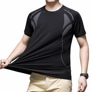 Men's ice-silk short-sleeve breathable summer T-shirt in various colors