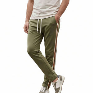 Men's high-stretch anti-wrinkle casual pants in sleek black with a tailored fit
