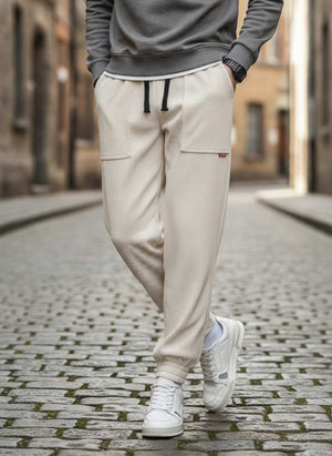 Men's elastic anti-wrinkle casual pants in tapered fit