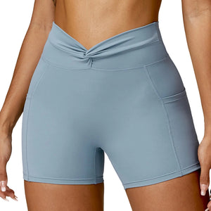 Nude feel tight yoga shorts for women in multiple colors