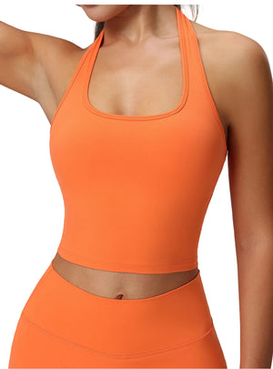 High-support racerback sports bra for women shown in multiple colors and sizes