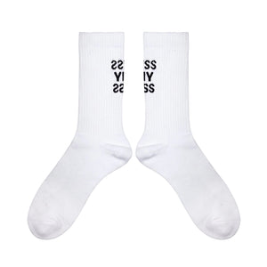 WHITE HIGH TUBE COTTON SPORTS SOCKS