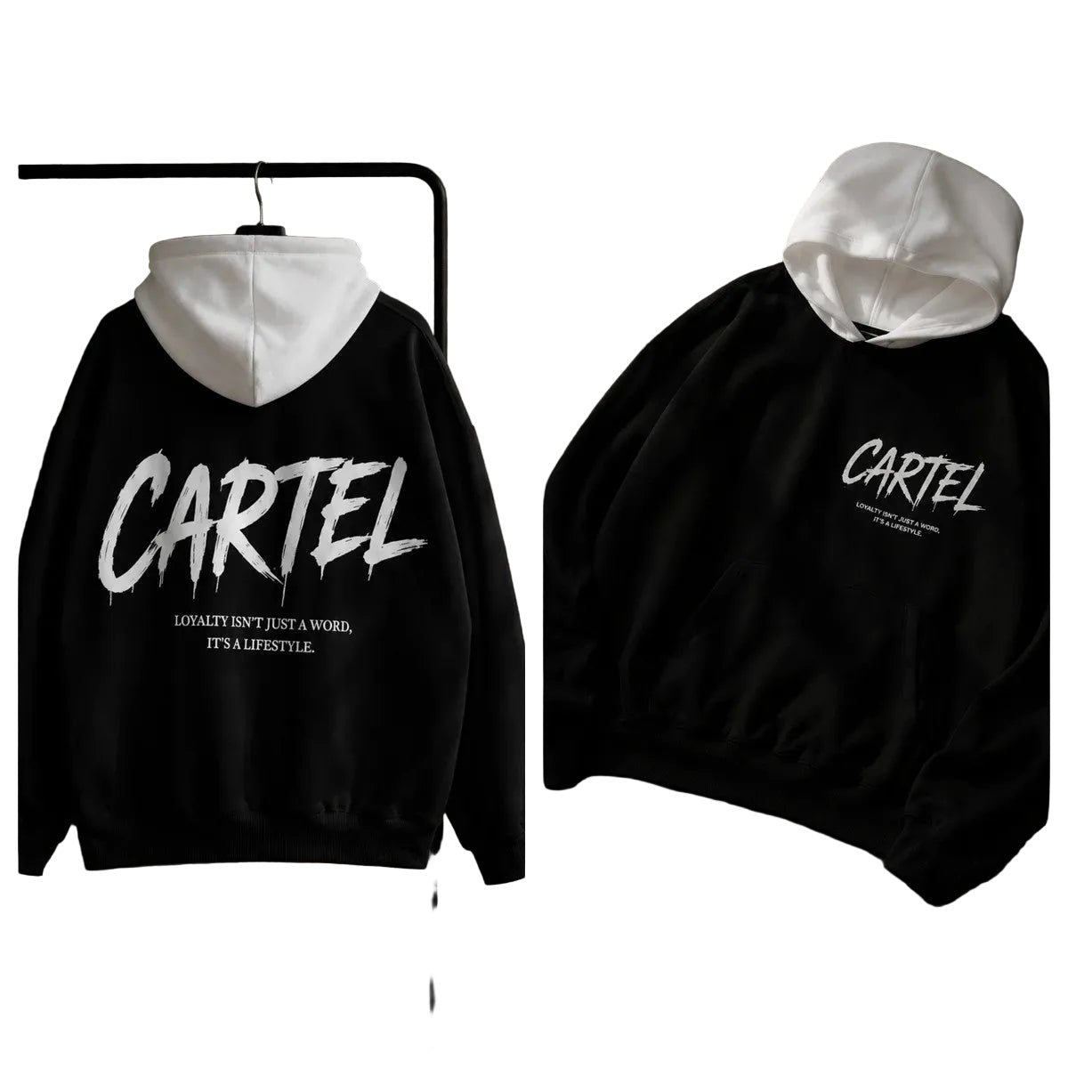 Super hooded sweatshirt available in black, white, yellow, and wine red colors
