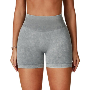 Waist-cinching cropped yoga shorts for women in multiple colors