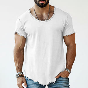Men's solid color short sleeve cotton t-shirt in various colors