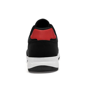 Men's black spring sports running shoes with mesh lining and flat heel