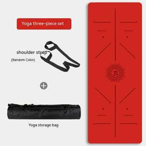 Natural rubber non-slip professional yoga mat set in various colors with shoulder strap and storage bag