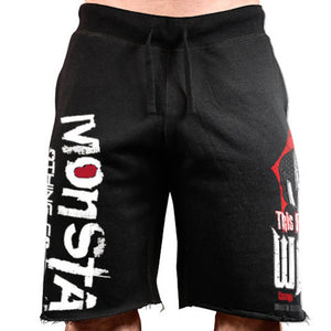 Men's cotton casual running shorts with big print in various colors