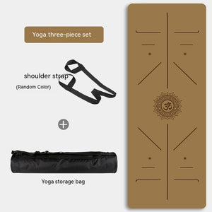 Natural rubber non-slip professional yoga mat set in various colors with shoulder strap and storage bag
