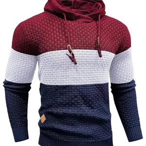 Jacquard hooded sweatshirt with long sleeves in various colors