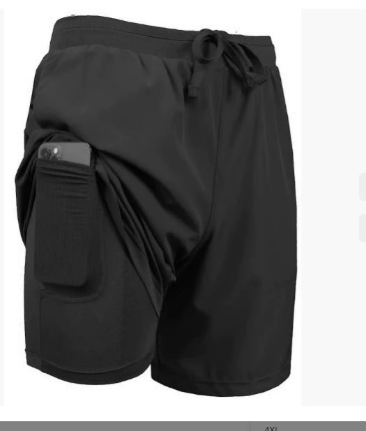 Men's quick dry athletic shorts with compression liner in multiple colors