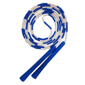 Adjustable bamboo handle skipping rope with soft beads in various colors