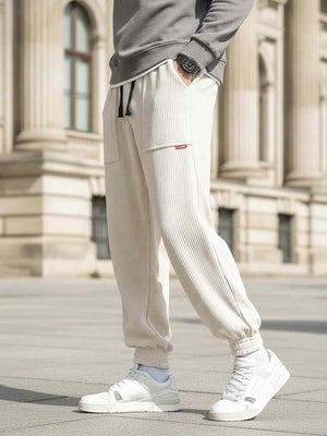 Men's elastic anti-wrinkle casual pants in tapered fit