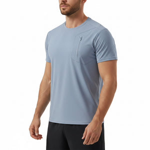 Men's quick-drying short-sleeve nylon T-shirt in multiple solid colors