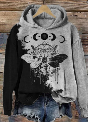Digital printing fleece pullover in black and khaki colors