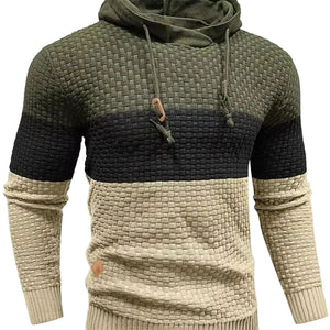 Jacquard hooded sweatshirt with long sleeves in various colors