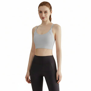 Outdoor shock-absorbing push-up yoga vest with crisscross back in multiple colors