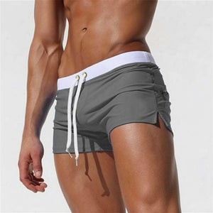 Men's slim-fit drawstring training shorts in multi-color options