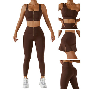 Seamless women's sports yoga set two pieces in various colors