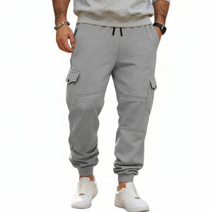 Men's patchwork multi-pocket cargo pants in various colors