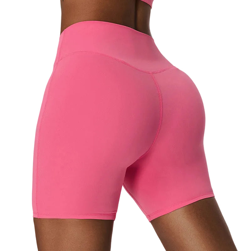 High waist seamless fitness yoga shorts for women in various colors
