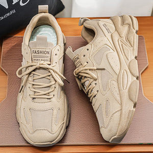 Men's breathable mesh casual sneaker with thick sole in multiple colors