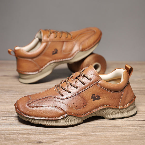 MEN'S CASUAL FLAT LEATHER SLIP-ON SHOES