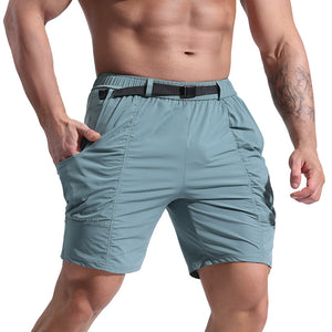 Men's athletic cargo shorts with pockets in multiple colors