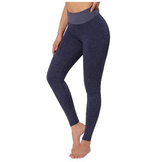 Plaid high-waist seamless gym leggings with pleated dot pattern in assorted colors
