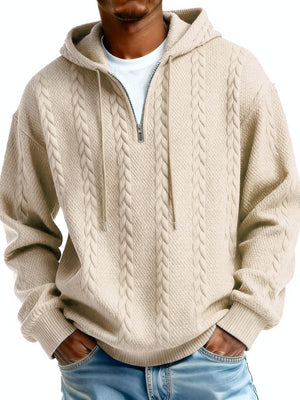 Half-zip hooded sweatshirt with long sleeves and padded patch pockets in various colors