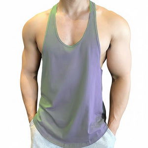 Men's fitness vest available in metallic grey, midnight grey, ultimate grey, black, and white colors