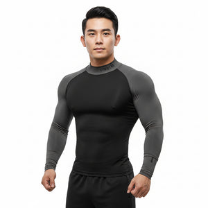 Men's slim fit workout t-shirt with contrast collar colors in various styles