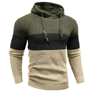 Jacquard hooded sweatshirt with long sleeves in various colors