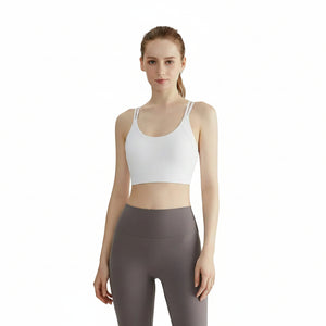 Outdoor shock-absorbing push-up yoga vest with crisscross back in multiple colors