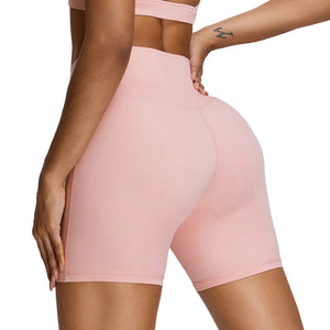 High waist seamless fitness yoga shorts for women in various colors