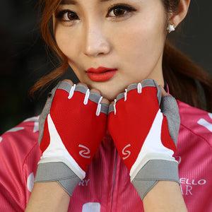Breathable half finger workout gloves in multiple colors for women