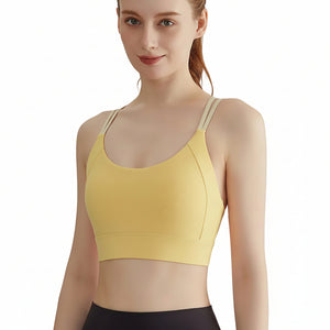 Outdoor shock-absorbing push-up yoga vest with crisscross back in multiple colors
