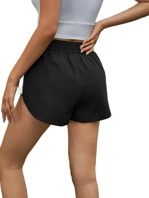 Women's high waisted striped athletic track shorts in multiple colors