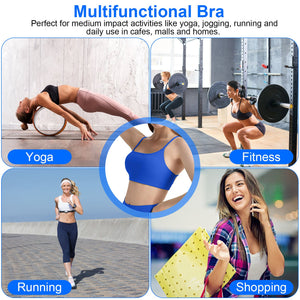 Women's cross back padded sports bra with removable pads in multiple colors