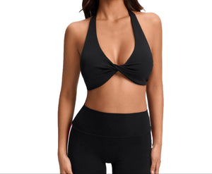 Sexy deep V cross-back sports yoga bra in multiple colors and sizes