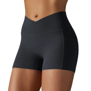 Women's yoga shorts with phone pocket in multiple colors