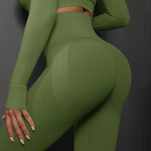 High waist seamless yoga leggings in various solid colors for women