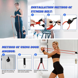 Heavy duty resistance bands set for full body fitness workouts
