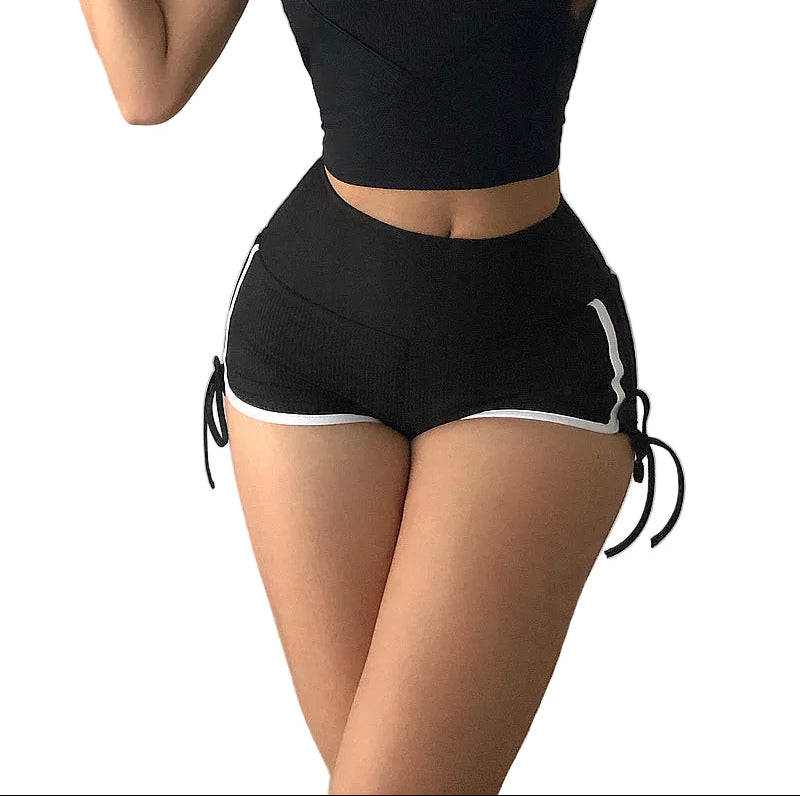 Women's high waist slim fit sports shorts in various colors