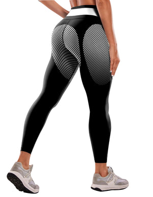 Womens high waist yoga leggings in various colors and patterns