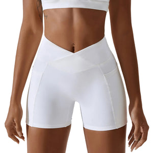 Women's high waist running fitness shorts in various colors and sizes