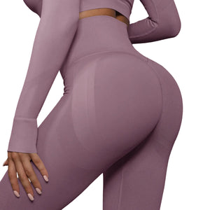 High waist seamless yoga leggings in various solid colors for women
