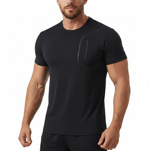 Men's quick-drying short-sleeve nylon T-shirt in multiple solid colors